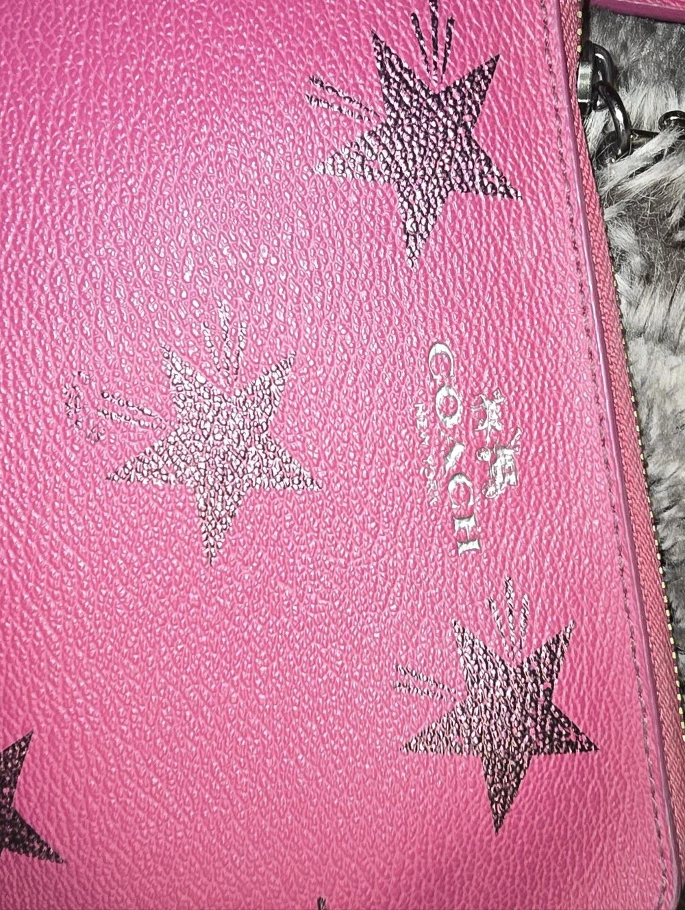 Coach Star Glitter Pink Wristlet Bag